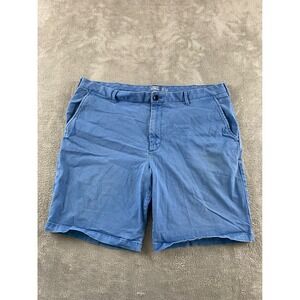 Izod Saltwater Mens Blue Stretch Chino Shorts Sz 38 Waist 9.5 Inseam Flat Front